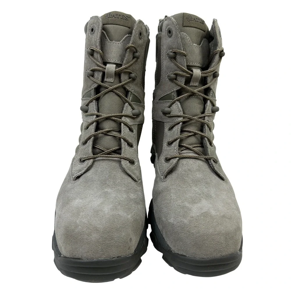 Bates GX-8 Composite Toe Men 9.5 XW Sage Green Side Zip Work Boots NWO'T